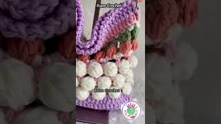 Crochet Bag  Double Crochet Cluster Stitch 🥕 AA241 [upl. by Ariem]