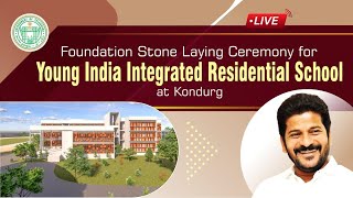 Hon’ble CM Laying Foundation Stone for YoungIndiaIntegratedResidential School at Kondurg [upl. by Nitsu]