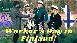 How Finns celebrate Workers Day on the first May Vappu Helsinki \ Finland 2021 [upl. by Delacourt]