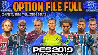 PES 2019  OPTION FILE FULL V1 COMPLETO ATUALIZADO BRASILEIRÃƒO SELEÃ‡Ã•ES E MUITO MAIS  PS4 e PS5 [upl. by Ripley292]