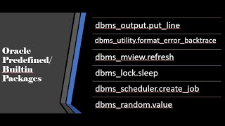 Oracle Predefined Buitin Packages  You should know [upl. by Teyut]