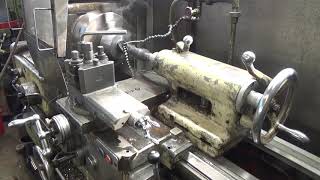 lathe power feed drilling 60mm hole with tailstock hook [upl. by Htirehc]