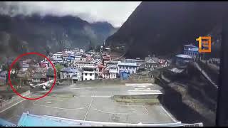 CCTV Footage  Summit Air 9NAMH Crash in Lukla Airport [upl. by Eybbob]