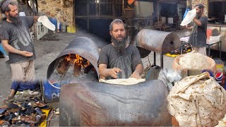 Pakistans Biggest Rumali Roti  Roll and Samosa Patti  Manda Roti Making  Street Food of Peshawar [upl. by Mahmud]