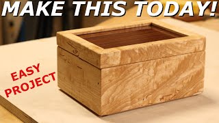 How to Make a Simple Wooden Box with Mortised Hinges [upl. by Madalena247]