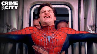 SpiderMan Stops the Train Scene  SpiderMan 2004 Movie CLIP HD [upl. by Eihpos]