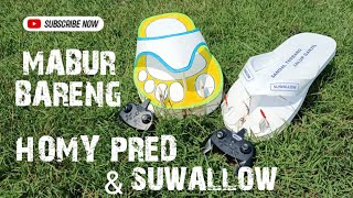 Aeromodelling Sandal Terbang Mabur Bareng Homy Pred amp Suwallow [upl. by Atwahs]