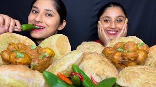 Eating😋challenge Peas Kachori with Kashmiri Aloo Dom🧆MukbangFood Challenge ⚡ [upl. by Mor232]