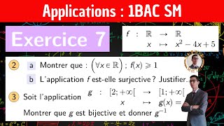 L’application réciproque d’une bijection — Les applications — Exercice 7 — 1 BAC SM [upl. by Filler]