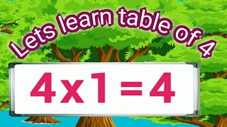 table of 4। table of 4 in English। 4 ki table। 4 का पहाडा़ [upl. by Cutlor569]