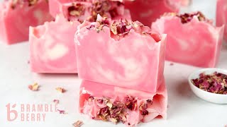 Learn To Make Swirled Rose Soap  Cold Process Soapmaking Guide  BrambleBerrycom [upl. by Awram572]