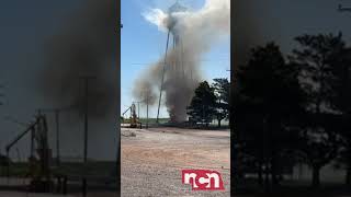 WATCH Water Tower on FIRE  Venango Nebraska newschannelnebraska [upl. by Ellersick]