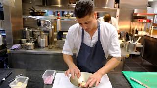 Guido Braeken prepares a cheese cake at restaurant La Source [upl. by Virgie485]