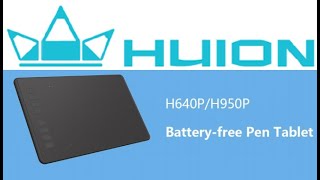 How to setup Huion H640P H950P Pen Tablet to PC [upl. by Leirua92]