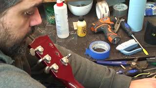 Gibson ES335 Headstock REFINISH Dont Use Nail Polish BRO Part 1 [upl. by Yvonne21]