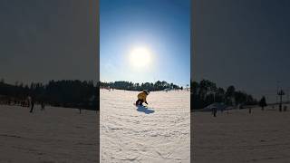 😎Крутой проезд 🏂Сноуборд рулит САм😎Steep passage 🏂The snowboard is steering By myself snow [upl. by Eglantine]