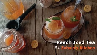 Peach Iced Tea Recipe  Zohaibs Kitchen [upl. by Asyen]