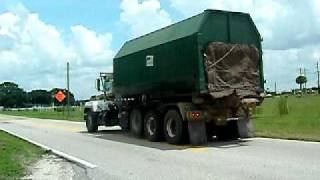 Waste Management Rolloff Mack Truck with Rolloff Box leaving Dump on 81309 [upl. by Ninel286]