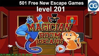 Walkthrough 501 Free New Escape Games level 201  Magician room escape  Complete Game [upl. by Ajak]