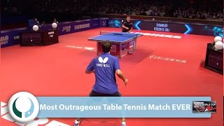 Most Outrageous Table Tennis Match EVER [upl. by Neelyt]