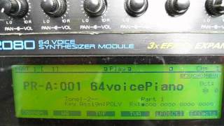 Roland JV2080 Sound Module Putting in Multitimbral Mode [upl. by Ettenwahs]