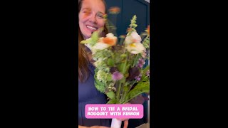 How to wrap a bridal bouquet in ribbon tutorial If you’re planning to DIY your wedding flowers th [upl. by Anoiek]