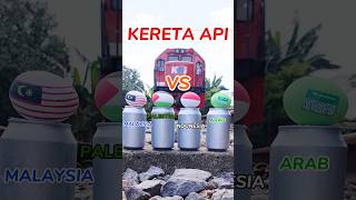 PALESTINA VS INDONESIA VS MALAYSIA VS ARAB VERSI KERETA API keretaapi shorts viralvideo telur [upl. by Lynda]