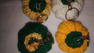 Very easy crochetpumpkin keyringflowerpotcraft crochet howtomakeeasywoolentoran [upl. by Aniratac]