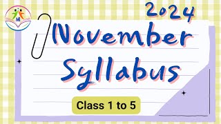 नवंबर माह का पाठ्यक्रम  Class 1 to 5  Syllabus for November 2024  eduMate [upl. by Teilo]