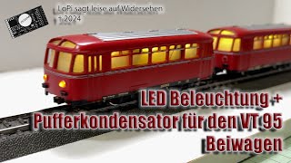 Lichtumbau Beiwagen VT95 kompletter Wechsel auf LED Beleuchtung und stromführender Kurzkupplung [upl. by Bathelda]