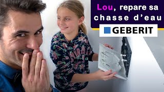 Lou 8 ans répare sa chasse deau WC suspendu GEBERIT  LINSTAN [upl. by Mathilda]