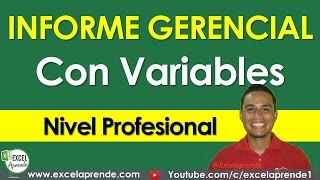 Crear informe gerencial con Variables  Excel Aprende [upl. by Lohse]