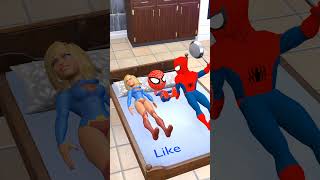 Only Supergirl Love Lil Spidey ❤️  Spiderman  Hulk  shorts [upl. by Aryc]