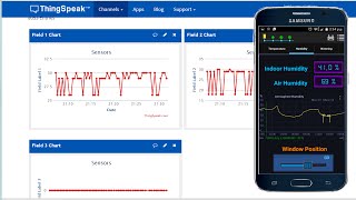 Thingspeak IoT Virtuino monitor example Arduino Ethernet Shield [upl. by Salahcin]