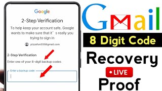 8 digit backup code gmail lost  2 step verification gmail recovery 8 digit backup code 2024 [upl. by Orferd109]