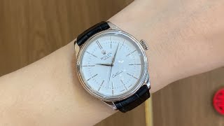 Đồng hồ Rolex Cellini Time Vàng Trắng Dây Da Lướt 2019 [upl. by Naerad651]