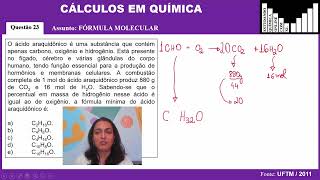 Exercício 023 O ácido araquidônico é uma substância que contém apenas carbono oxigênio e hi [upl. by Juieta254]