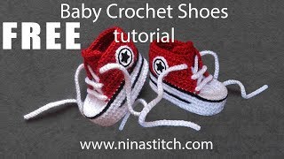 Baby Crochet Shoes Tutorial [upl. by Adis]