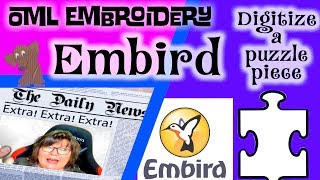 Embird Studio Embroidery Software Digitizing a puzzle piece Part 1 [upl. by Nevanod]