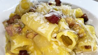 PASTA CREMA DI PEPERONI PANCETTA E PECORINO [upl. by Astrahan772]