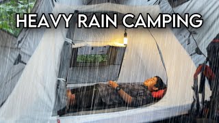 ALONE IN HEAVY RAIN WITH AUTOMATIC TENT  SOLO CAMPING HEAVY RAIN [upl. by Elrem]