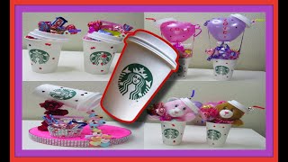 Cute Starbucks paper cups candy gift ideas for Valentines Easy step by step DIY crafts [upl. by Schramke]