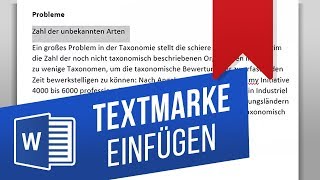 Textmarken hinzufügen in Word  In Word eine Textmarke erstellen [upl. by Keane]