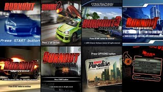 Burnout  All Main Menus and Theme Songs [upl. by Asertal959]