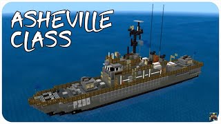 How to Build a Military Gunboat in Minecraft Asheville Class Minecraft Military Gunboat Tutorial [upl. by Yarised750]