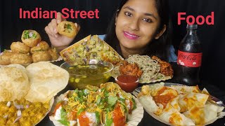 Indian Spicy 🔥Street Food 😋 PanipuriDahipuri Noodles🍝 Chicken Lolipop🍗 Paneer Pesto🍕 Eating 😋 [upl. by Kahlil]