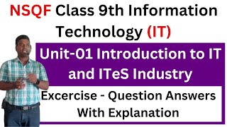 NSQF 9th Information Technology Unit01 introduction to IT and ITeS Industry Question AnswerNSQF IT [upl. by Rus100]