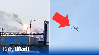 Ukrainian drones blow up one of Russia’s biggest oil refineries at Ryazan in brazen drone attack [upl. by Donia774]