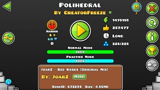 Polihedral by CreatorFreeze Geometry dash Complete 100 All coins [upl. by Yednarb]