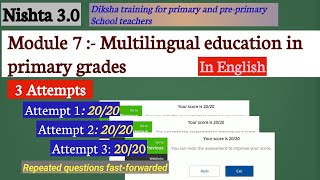 Nishtha 30 module 7 answers  FLN Multilingual education in primary grades Diksha Course 7 [upl. by Duffy]